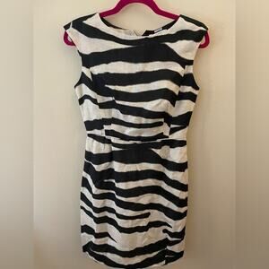 BANANA REPUBLIC Linen Zebra Sheath Dress Size 4